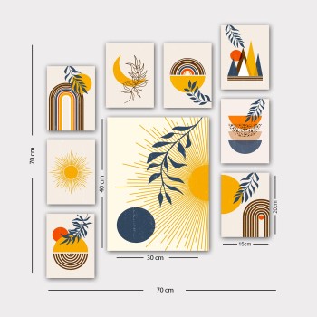 Decorative MDF Painting (9 Pieces) 9MDF03YS Multicolor