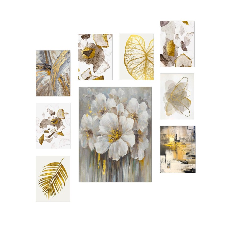 Wallxpert Decorative MDF Painting (9 Pieces) 9MDF04YS Multicolor