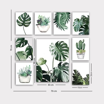 Decorative MDF Painting (9 Pieces) 9MDF08YS Multicolor