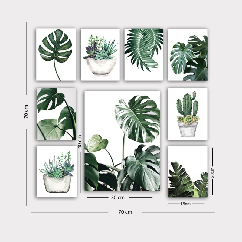 Wallxpert Decorative MDF Painting (9 Pieces) 9MDF08YS Multicolor