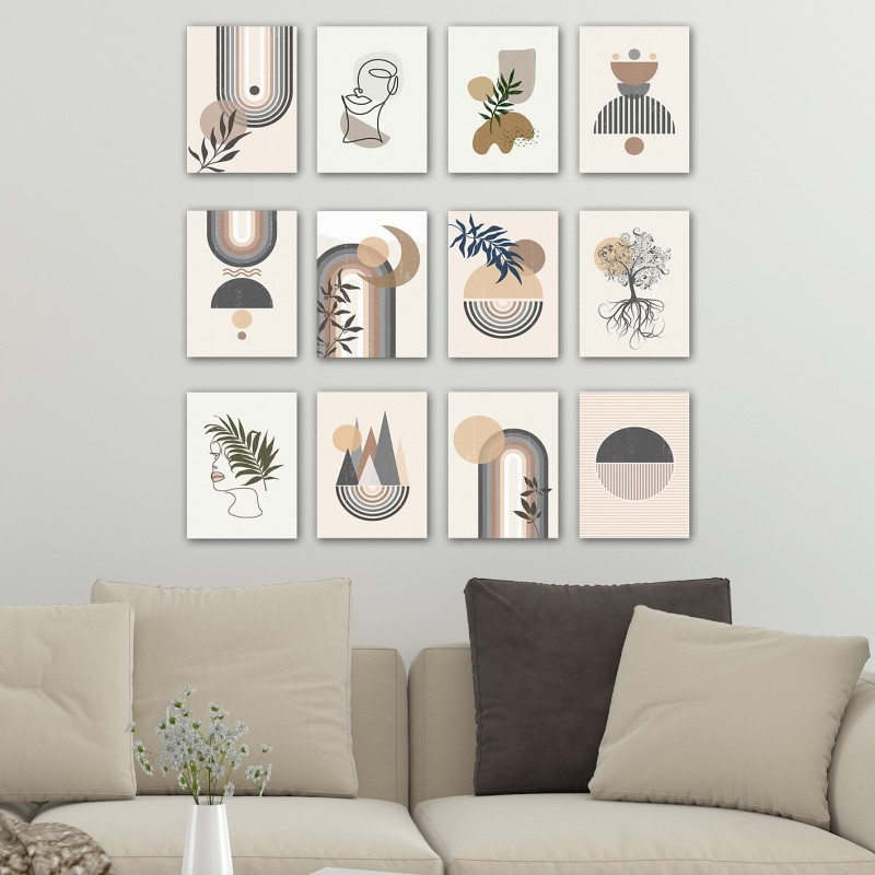 Wallxpert Decorative MDF Painting (12 Pieces) 12MDF15YS Multicolor