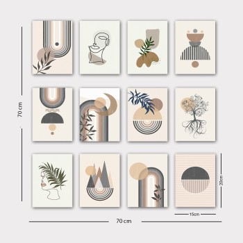 Decorative MDF Painting (12 Pieces) 12MDF15YS Multicolor