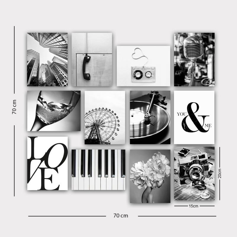 Decorative MDF Painting (12 Pieces) 12MDF16YS Multicolor