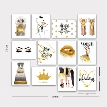 Decorative MDF Painting (12 Pieces) 12MDF25YS Multicolor