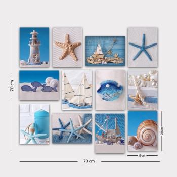 Decorative MDF Painting (12 Pieces) 12MDF30YS Multicolor