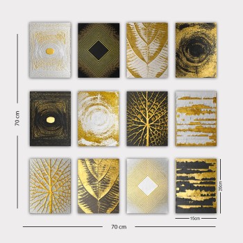 Decorative MDF Painting (12 Pieces) 12MDF37YS Multicolor