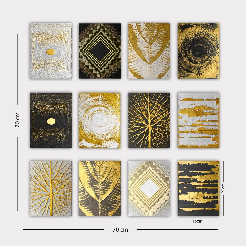 Wallxpert Decorative MDF Painting (12 Pieces) 12MDF37YS Multicolor