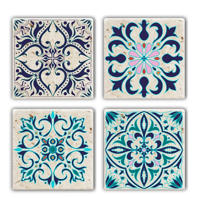 Hermia Glass Mat (4 Pieces) TBA7436502215230 Multicolor