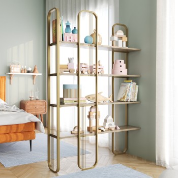 Βιβλιοθήκη - Sierra - Χρώμα Κίτρινο - 125x28x180εκ