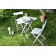 Garden Table & Chairs Set (3 Pieces) Bistro Set 2 White