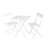 Garden Table & Chairs Set (3 Pieces) Bistro Set 2 White