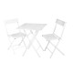 Garden Table & Chairs Set (3 Pieces) Bistro Set 2 White