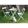 Garden Table & Chairs Set (3 Pieces) Bistro Set 2 White