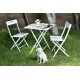 Garden Table & Chairs Set (3 Pieces) Bistro Set 2 White
