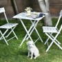 Garden Table & Chairs Set (3 Pieces) Bistro Set 2 White