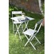 Garden Table & Chairs Set (3 Pieces) Bistro Set 2 White