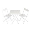 Garden Table & Chairs Set (3 Pieces) Bistro Set 2 White