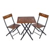 Garden Table & Chairs Set (3 Pieces) Bistro Set 3 Walnut
Black
