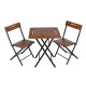 Garden Table & Chairs Set (3 Pieces) Bistro Set 3 Walnut
Black