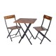 Garden Table & Chairs Set (3 Pieces) Bistro Set 3 Walnut
Black