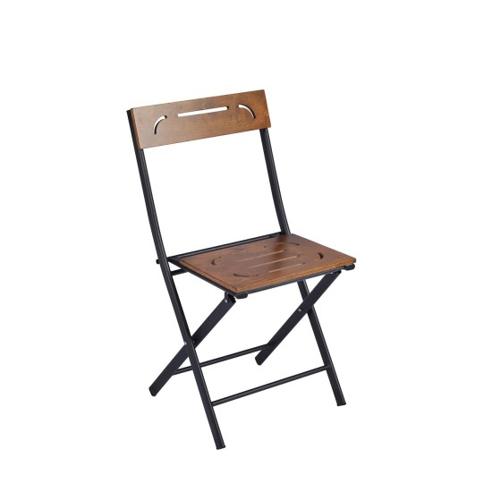 Garden Table & Chairs Set (3 Pieces) Bistro Set 3 Walnut
Black