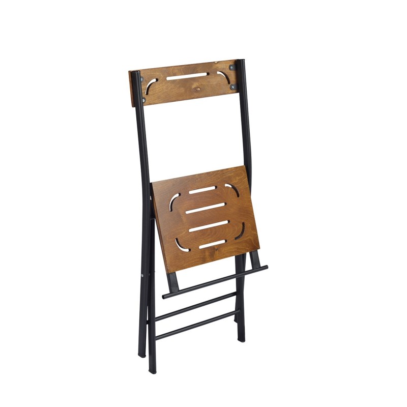 Garden Table & Chairs Set (3 Pieces) Bistro Set 3 Walnut
Black