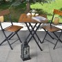 Garden Table & Chairs Set (3 Pieces) Bistro Set 3 Walnut
Black