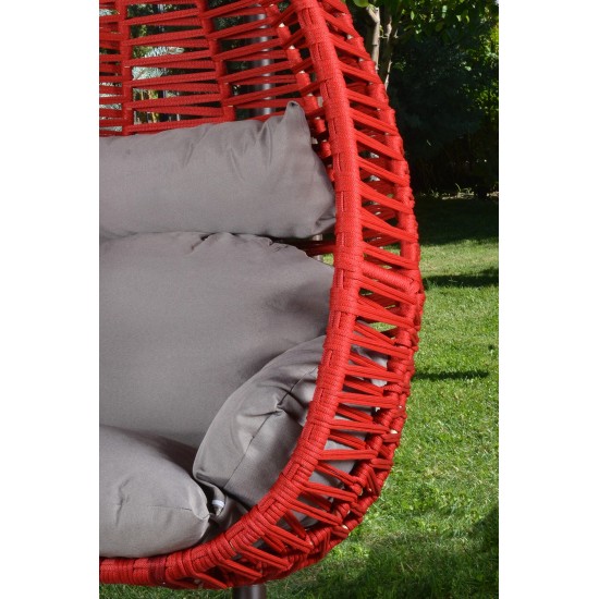 Garden Single Swing Chair Fındık - Claret Red Claret Red Garden Single Swing Chair Fındık - Claret Red Claret Red