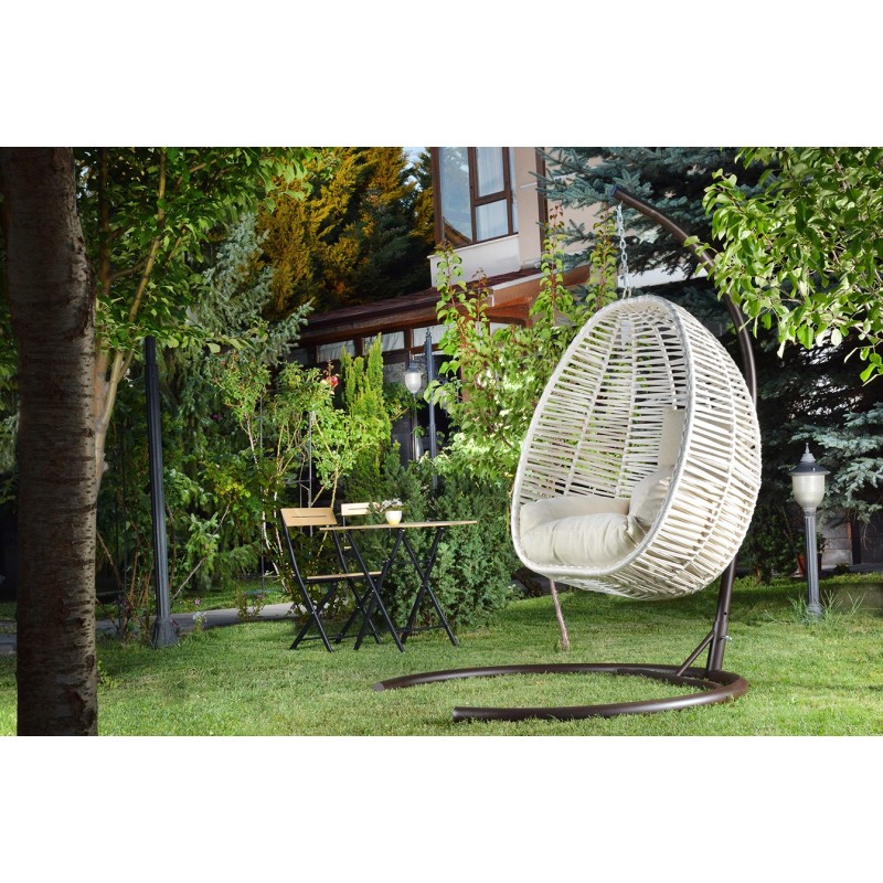 Garden Single Swing Chair Fındık - Cream Cream