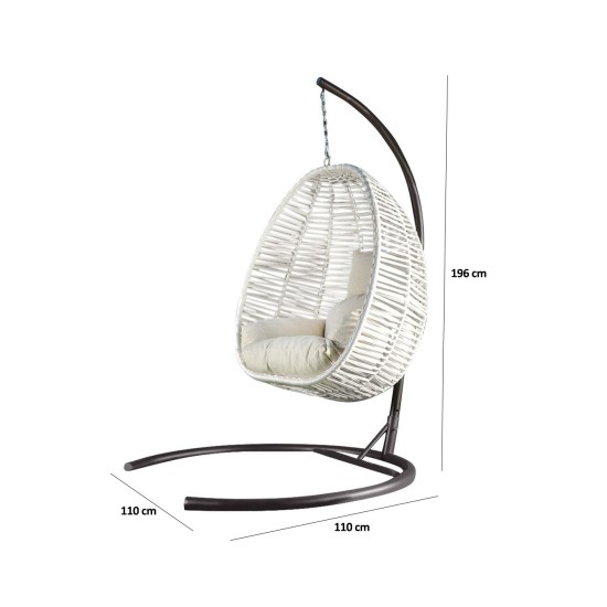 Garden Single Swing Chair Fındık - Cream Cream