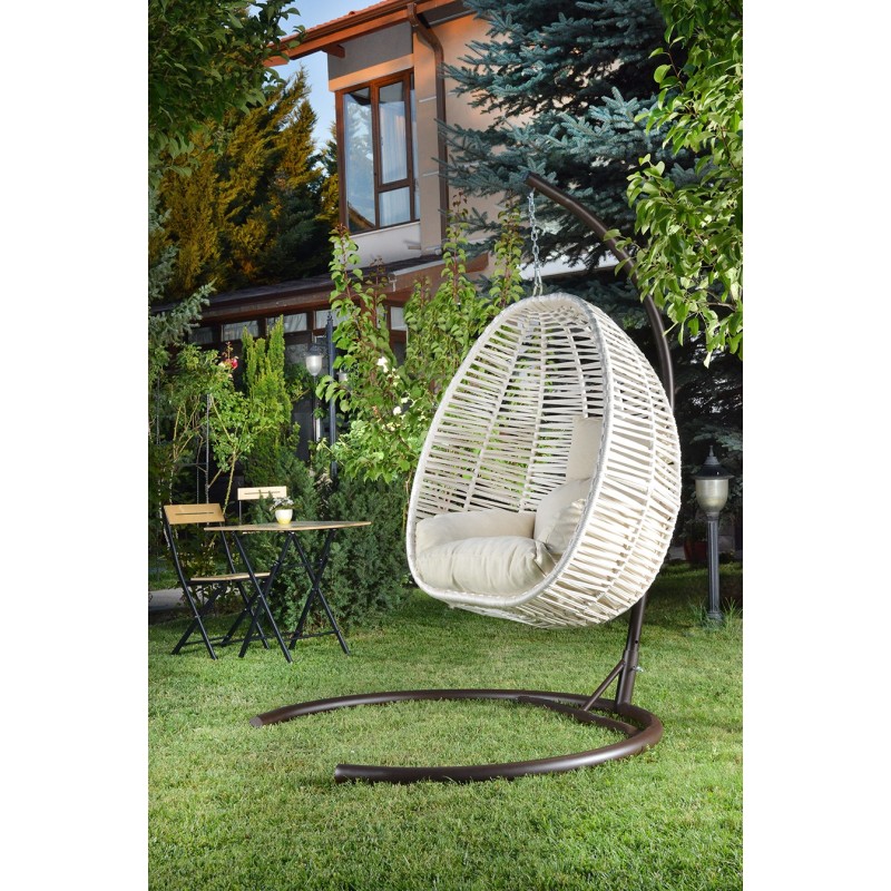 Garden Single Swing Chair Fındık - Cream Cream