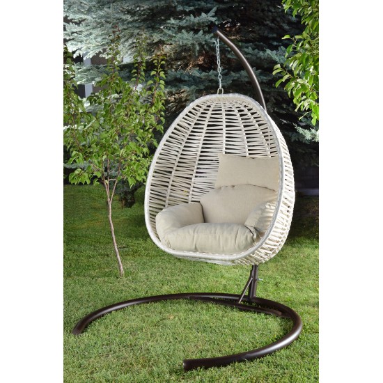 Garden Single Swing Chair Fındık - Cream Cream