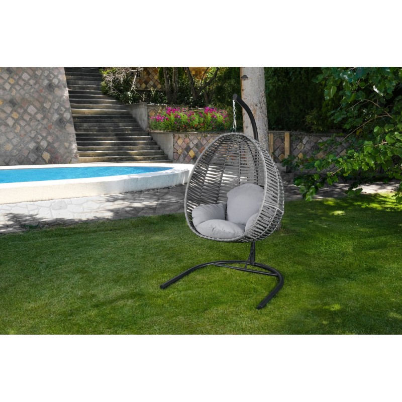 Garden Single Swing Chair Fındık Grey