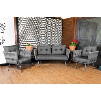 Garden Lounge Set Violet - Grey (1+1+2) Grey