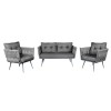 Garden Lounge Set Violet - Grey (1+1+2) Grey