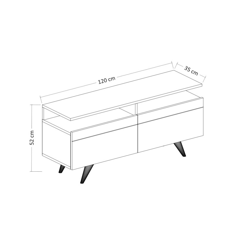 TV Stand Berlin 120 - White Oak
White