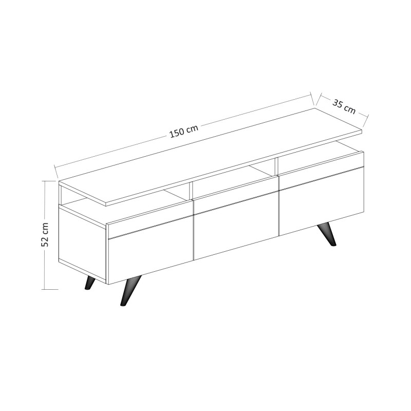 TV Stand Berlin 150 - Anthracite Anthracite
Oak