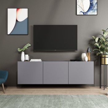 TV Stand White - Anthracite Anthracite