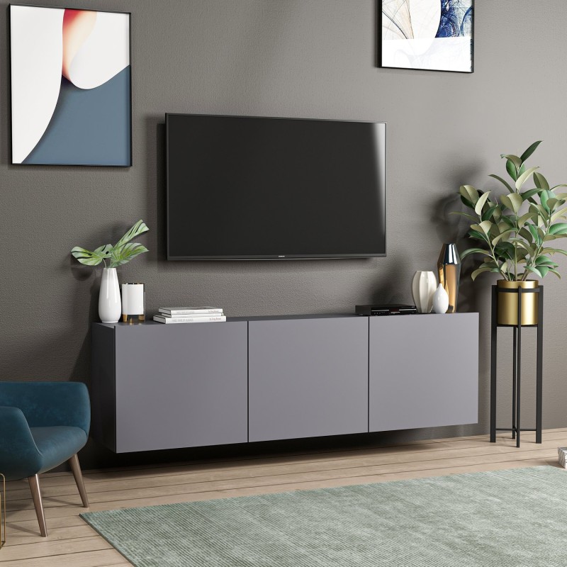 TV Stand White - Anthracite Anthracite