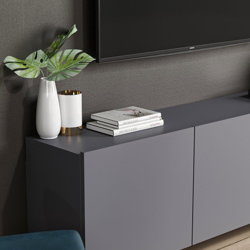 TV Stand White - Anthracite Anthracite