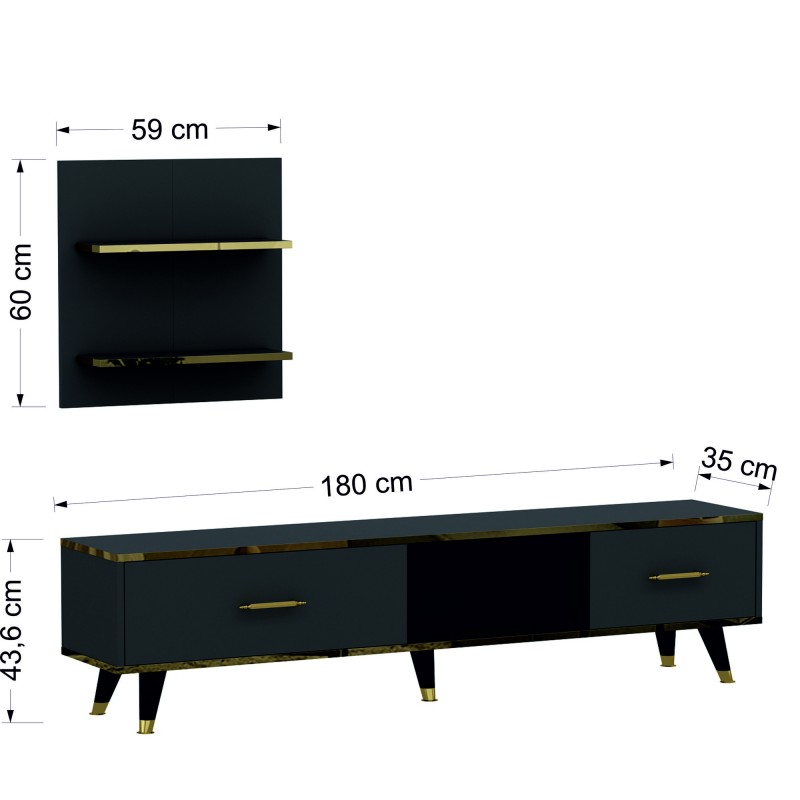 TV Unit Aren - Anthracite Anthracite