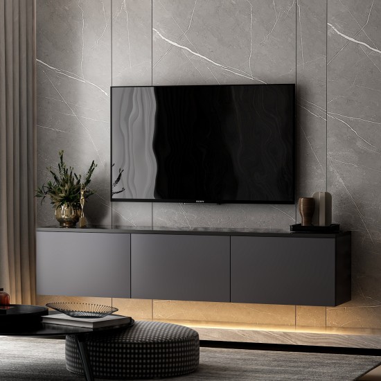 TV Stand Neon Illuminated - Anthracite Anthracite TV Stand Neon Illuminated - Anthracite Anthracite