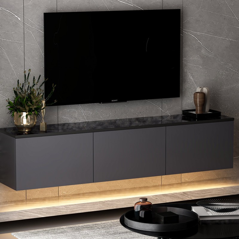 TV Stand Neon Illuminated - Anthracite Anthracite