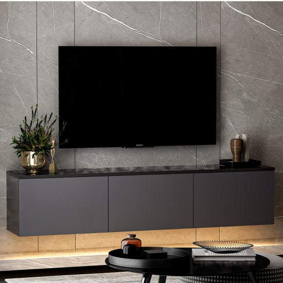 TV Stand Neon Illuminated - Anthracite Anthracite TV Stand Neon Illuminated - Anthracite Anthracite