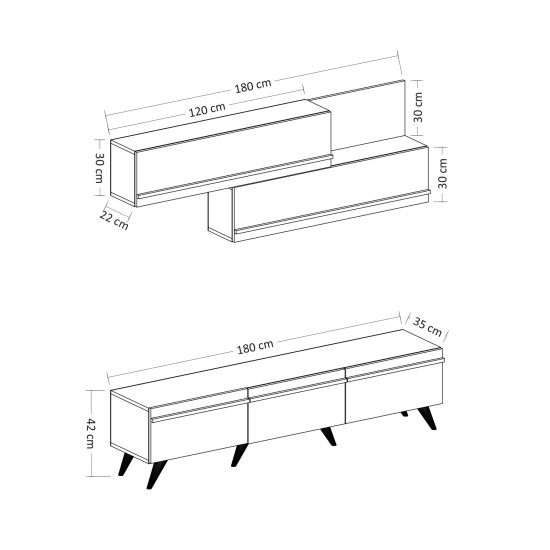 TV Unit Amsterdam - Anthracite, Ciragan Anthracite
Walnut TV Unit Amsterdam - Anthracite, Ciragan Anthracite
Walnut