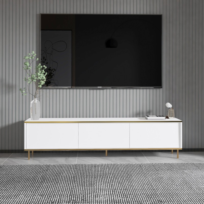 TV Stand Imaj - White, Gold White
Gold
