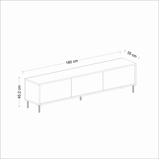 TV Stand Imaj - White, Gold White
Gold