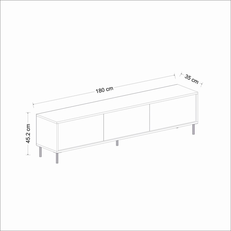 TV Stand Imaj - White, Gold White
Gold