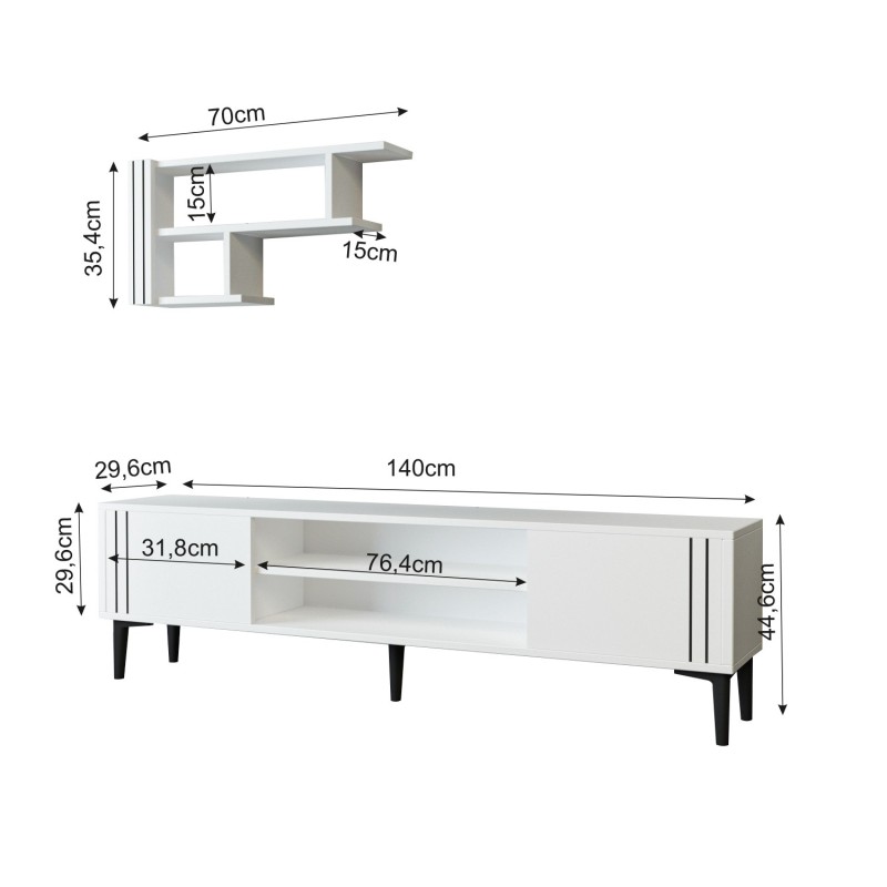 TV Unit Snow Set - White White