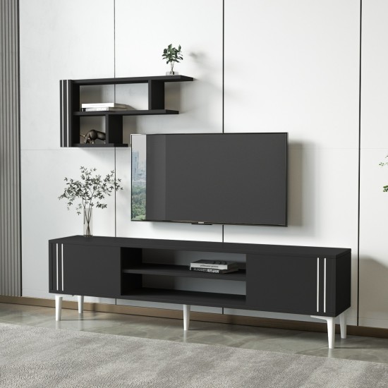 TV Unit Snow Set - Anthracite Anthracite TV Unit Snow Set - Anthracite Anthracite